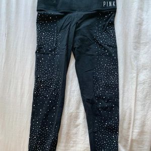 Victoria secret black rhinestone leggings size xs